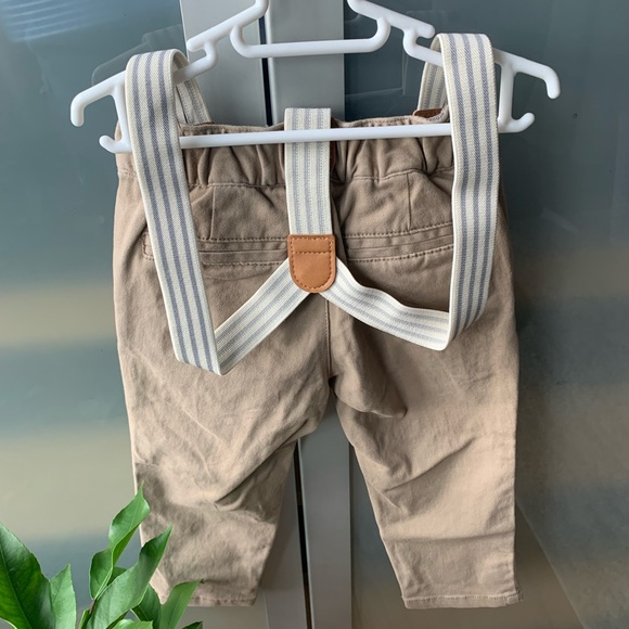 NWT Gymboree Khaki Dress Pants with Overalls - Picture 3 of 4